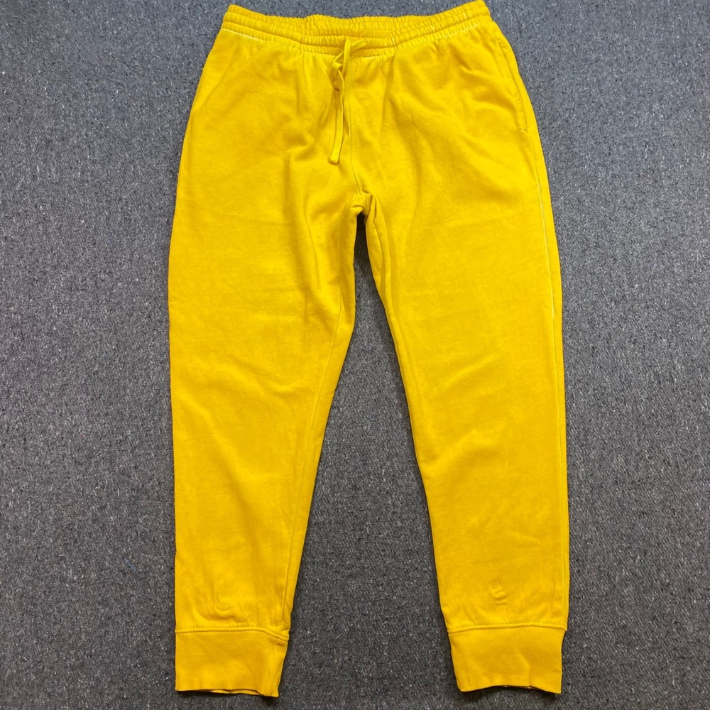 Sun Stone Joggers Sz XL Mens Yellow Streetwear Retro Drawstring Sweatpants